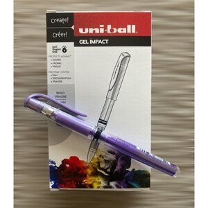 Uni-ball Gel Impact Pens Bold 1.0 MM Metallic Lavender Box Of 12 NEW